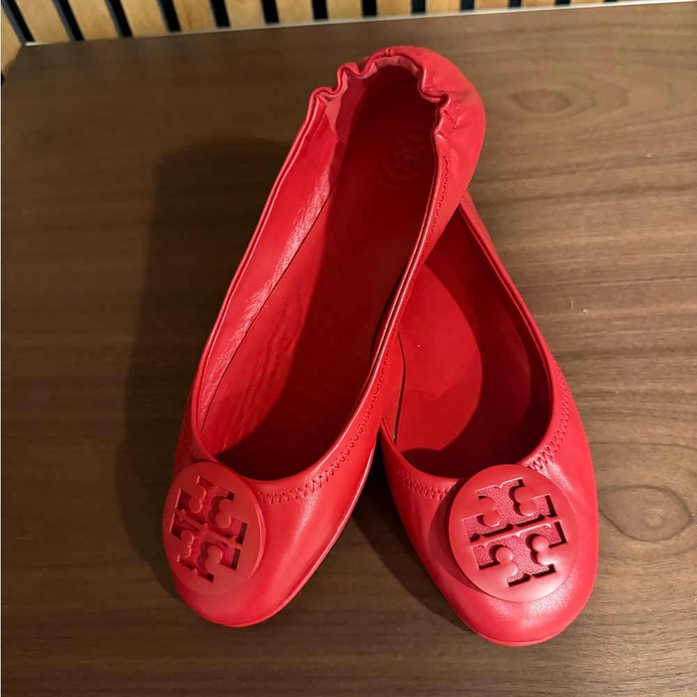 Tory Burch “Reva”Vibrant Red Flats